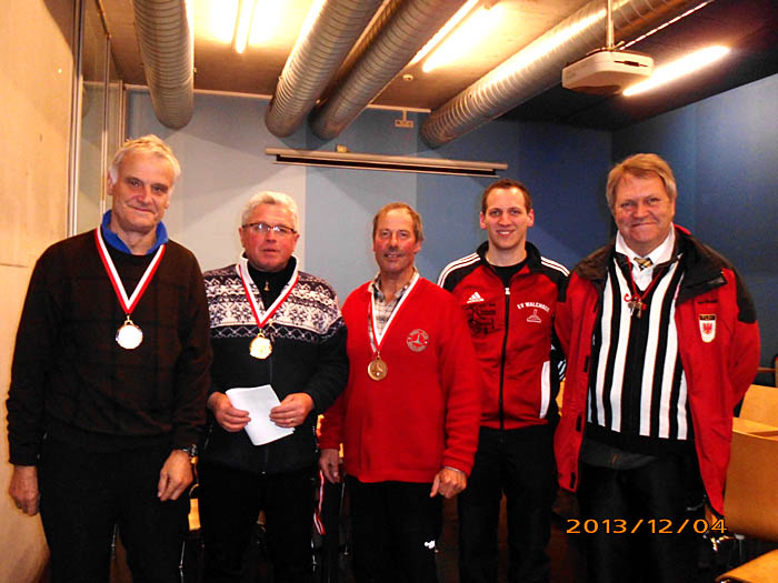 1. Rang: Gschwentner Peter - 3. Rang: Lanner Johannes -Bez. Obm. Stellv. Erharter Matthias - Schiedsrichter Fuchs Josef